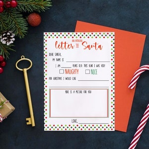 TODDLER Brief an Santa Seite | Lieber Weihnachtsmann Brief | Weihnachtswunschliste | Weihnachten Kinder Aktivität | Wunschliste Vorlage | Urlaubsspaß