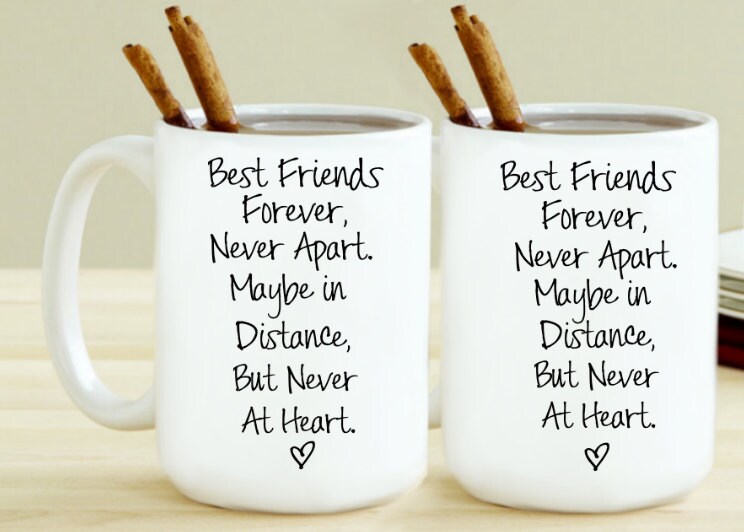 Set of 2 Best Friends Forever Never Apart BFF Long Distance Etsy