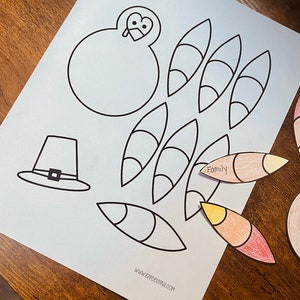 Large Turkey Printable | Build A Turkey Kid's Craft | Thanksgiving ...
