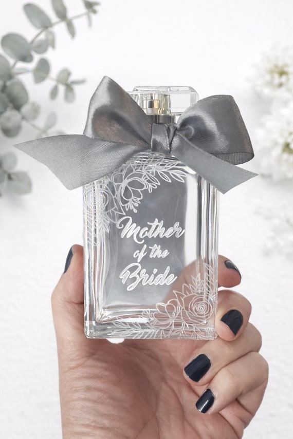 Personalized Mother of the Bride or Groom Gift | Custom Engraved Perfume Bottle Wedding Keepsake