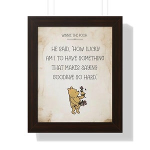Letrero con cita de Winnie the Pooh: Arte rústico enmarcado para habitación infantil