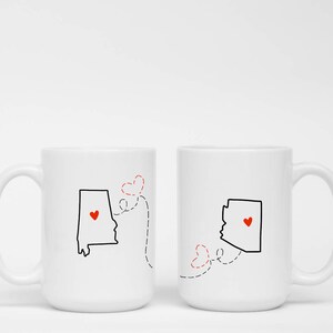 Best Selling Custom Long Distance Relationship Best Friend State To Going Away Gift Friendship Coffee Cup Bestie Together Forever image 2