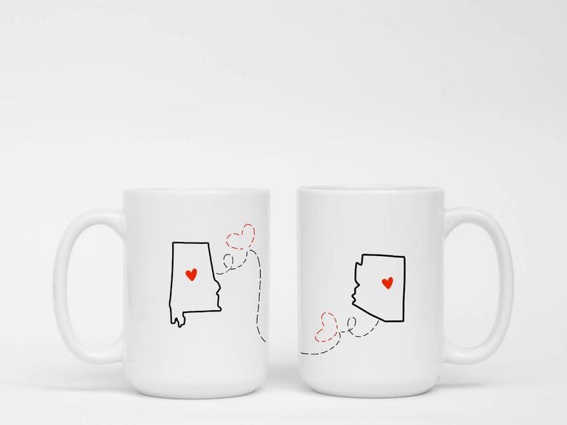 Best Selling Custom Long Distance Relationship Best Friend State To Going Away Gift Friendship Coffee Cup Bestie Together Forever image 2