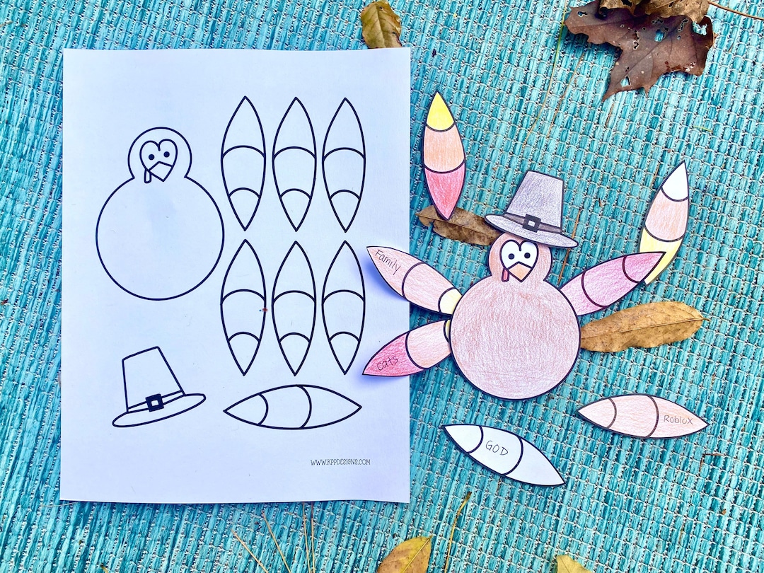 Large Turkey Printable  Build A Turkey Kid's Craft