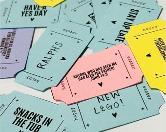 50 Printable Easter Egg Hunt Tickets | Bible Verse Tokens | Jesus Says You Are Fillers| Basket Reward Prizes | Basket Stuffer For Kids Gifts