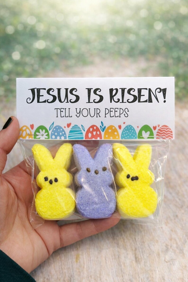 Jesus Is Risen Tell Your Peeps Goodie Treat Bag Topper Tags Printable Instant Digital Download PDF File image 8