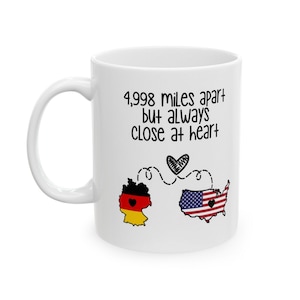 Personalized Miles Apart But Close At Heart Mug | Custom Countries