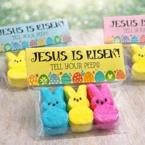 Jesus Is Risen Tell Your Peeps Goodie Treat Bag Topper Tags Printable Instant Digital Download PDF File image 9