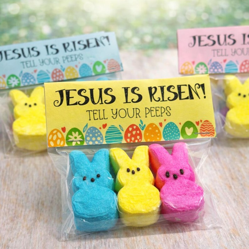 Jesus Is Risen Tell Your Peeps Goodie Treat Bag Topper Tags Printable Instant Digital Download PDF File image 9