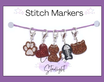 Marcadores de puntos de gato para crochet o tejido