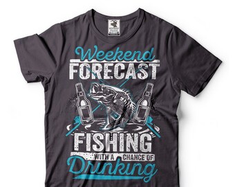 Fishing Forecast T-Shirt Funny Fishing Apparel Cool Graphic Fisherman Shirt Tee Shirt