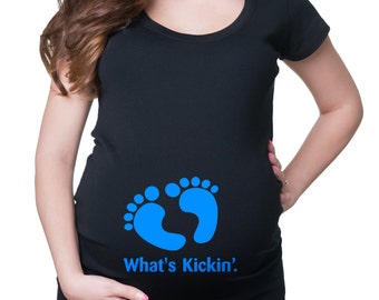 Maternity Top What's Kicking Pregnancy T-Shirt Gift For Pregnant Woman Tee Shirt