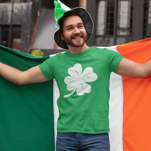 Mens Clover Leaf T-shirt Saint Patrick's Day Clover Shirt Shamrock Shirts Irish Gifts Irish Clover Tee Irish Shamrock Shirt For Him Her
