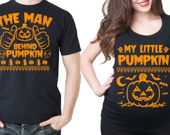 Couple Halloween Matching Maternity T-Shirt Funny Halloween Couple Costumes Halloween Photoshoot Tee Shirts