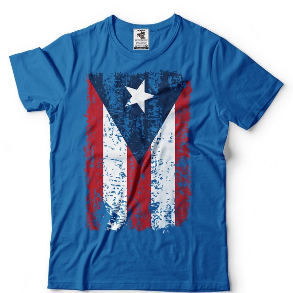 Puerto Rico T-Shirt Puerto Rico Flag Puerto Rico Day Patriotic Boricua Distress Flag Tee Shirt