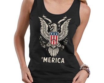 Merica America USA Flag Guns T-Shirt 4th July Tee Shirt