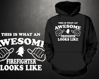 This Is What An Awesome Firefighter Looks Like Gift For Fireman Profession Sweatshirt Sweater Christmas Gift