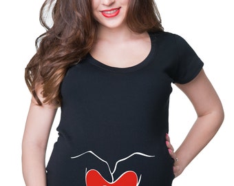 Maternity Top Heart Hands T-Shirt Gift For Maternity Top Pregnancy Tee Shirt