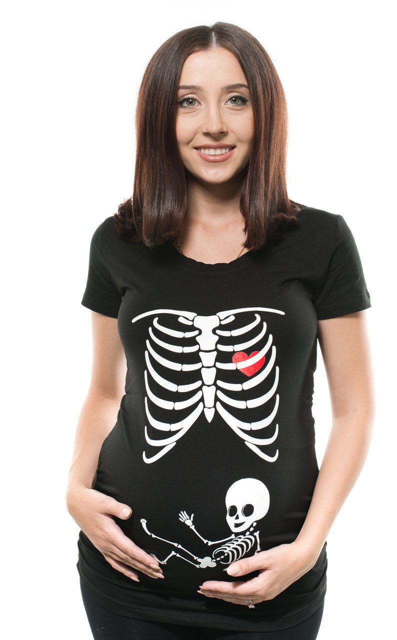 Skeleton Single Baby Pregnancy T-shirt Funny Maternity - Etsy