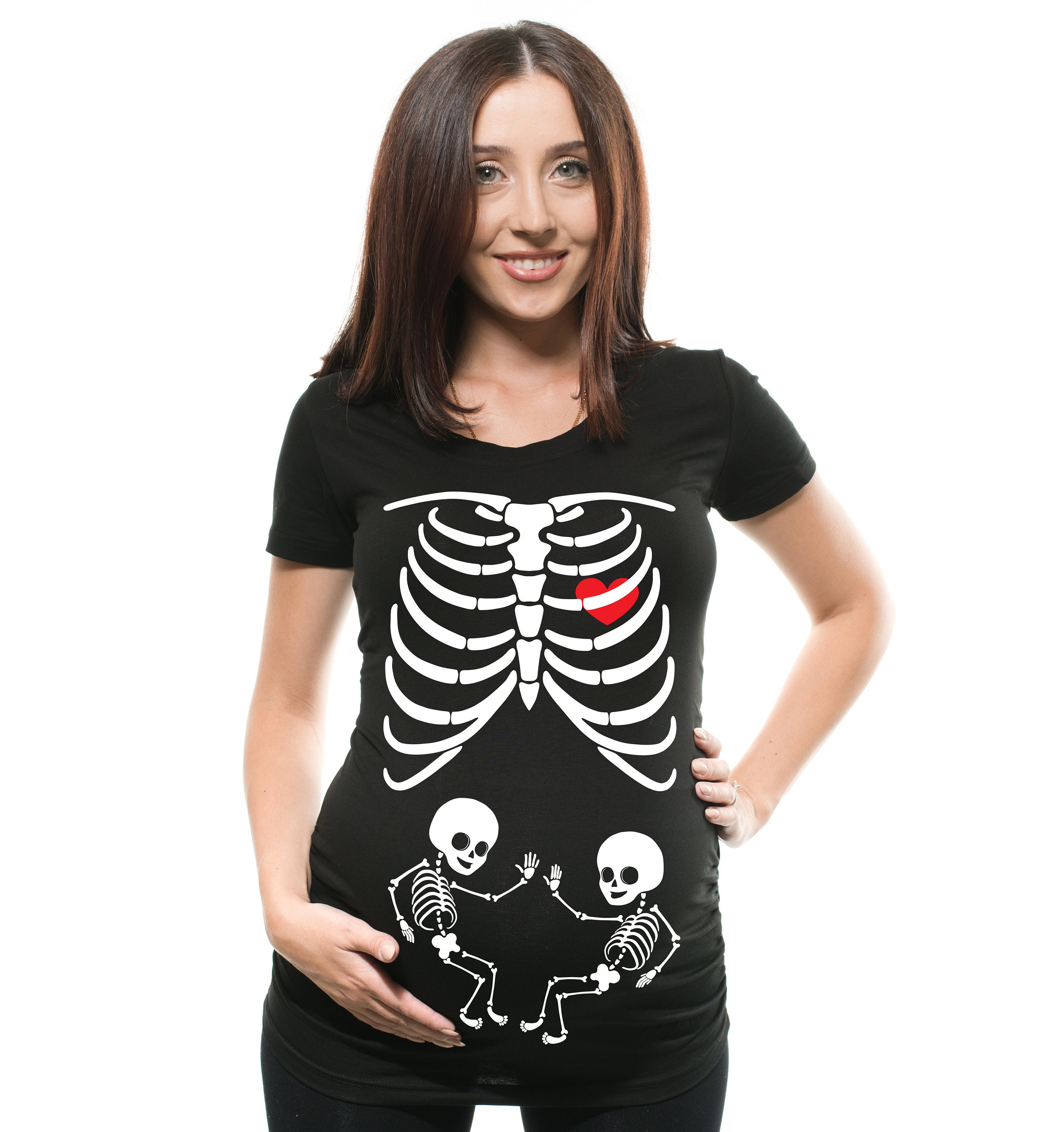 Skeleton Twins X-ray Pregnancy T-shirt 