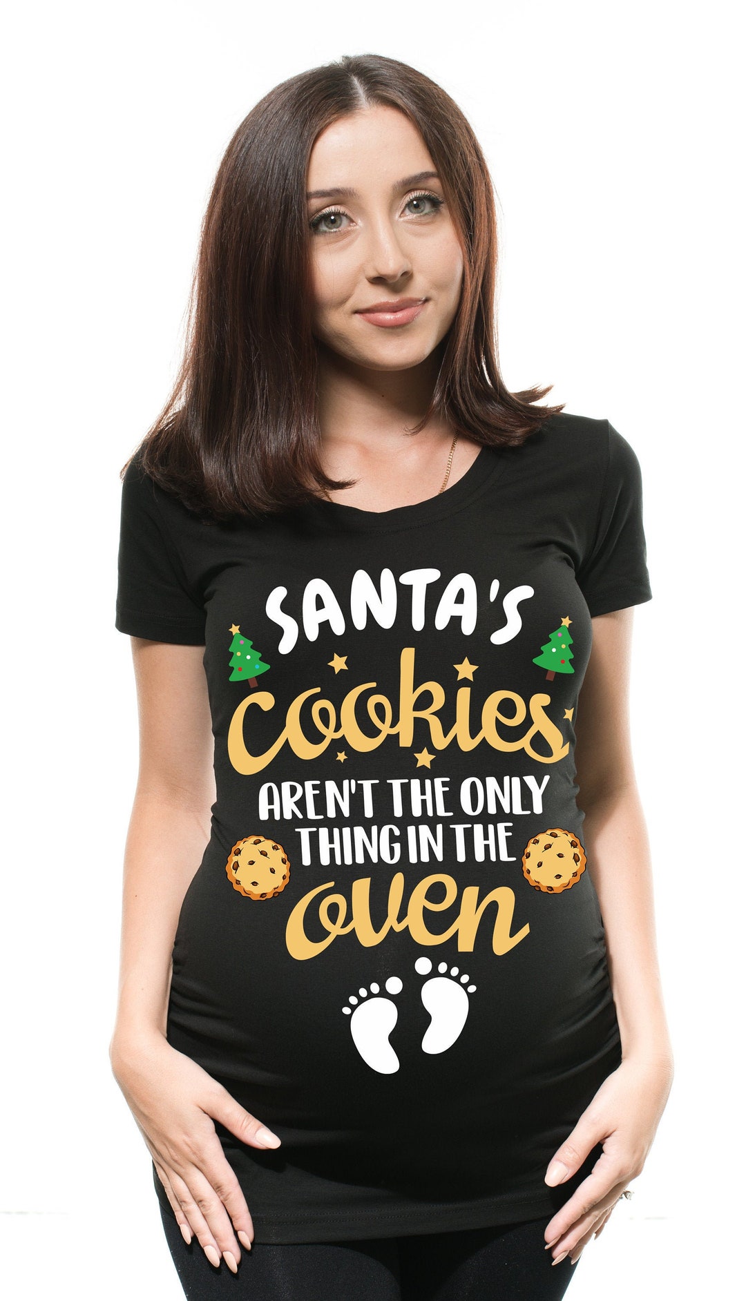 Christmas Pregnancy Tshirt Funny Maternity Top Christmas Birth