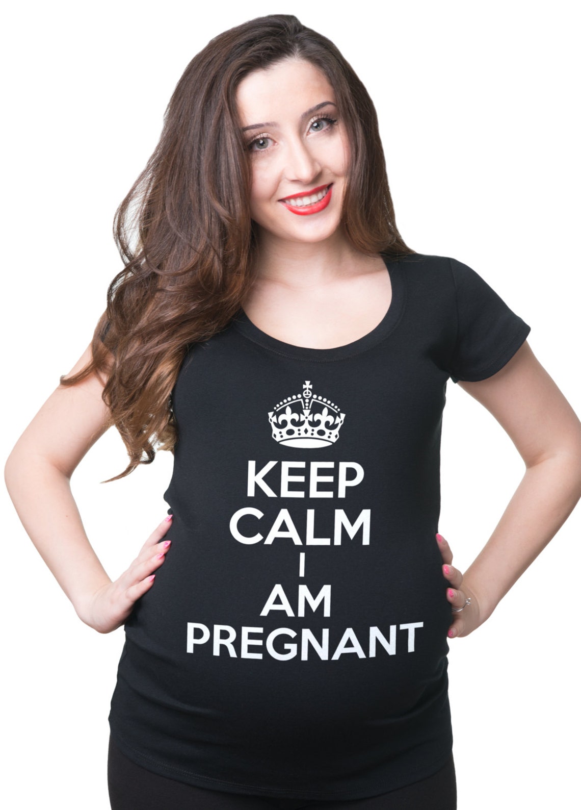 Keep Calm I Am Pregnant Tshirt Maternity Top Pregnancy Top Etsy