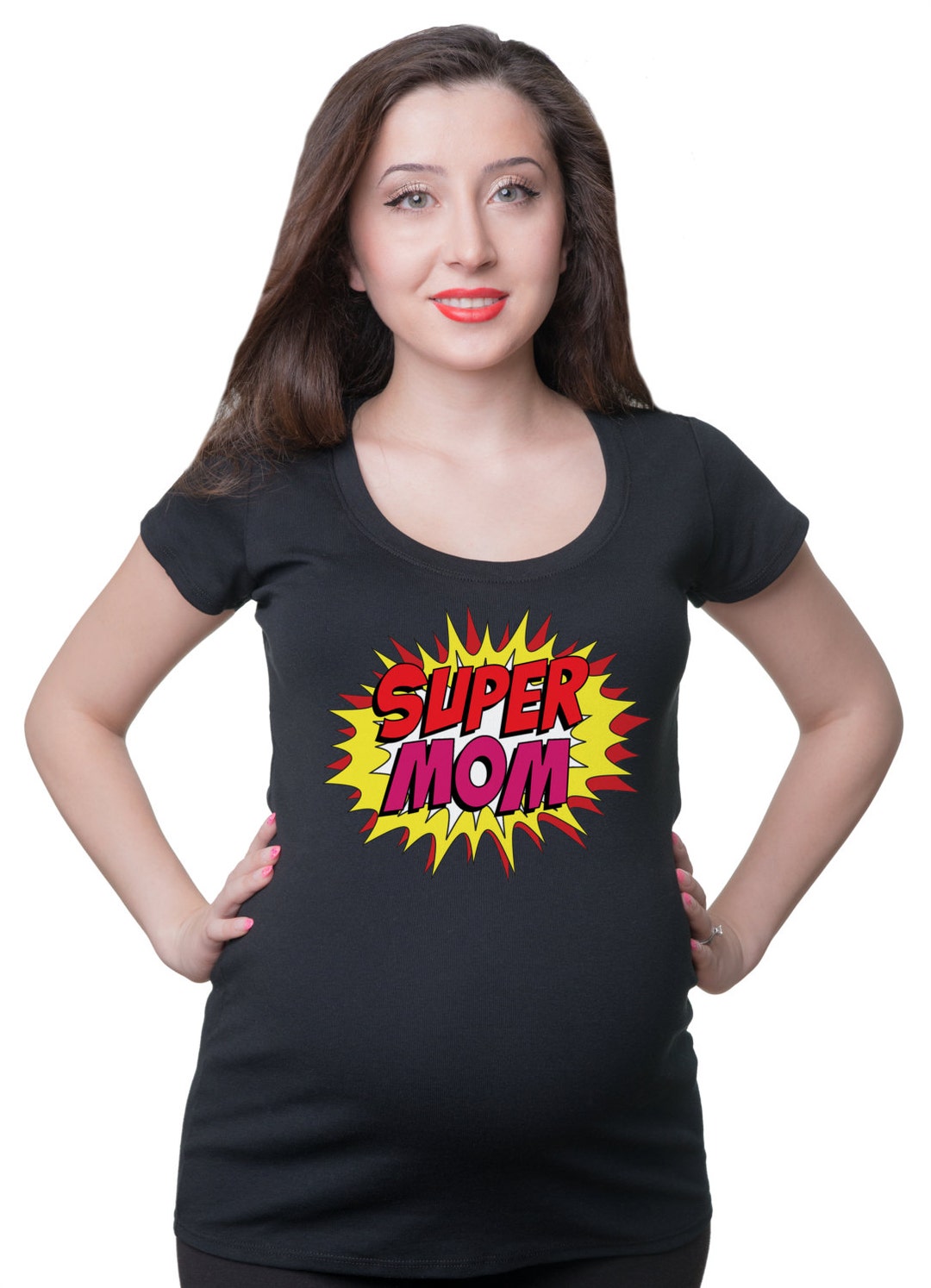 Maternity Top Super Mom T-shirt Gift for Pregnant Woman Pregnancy Top ...