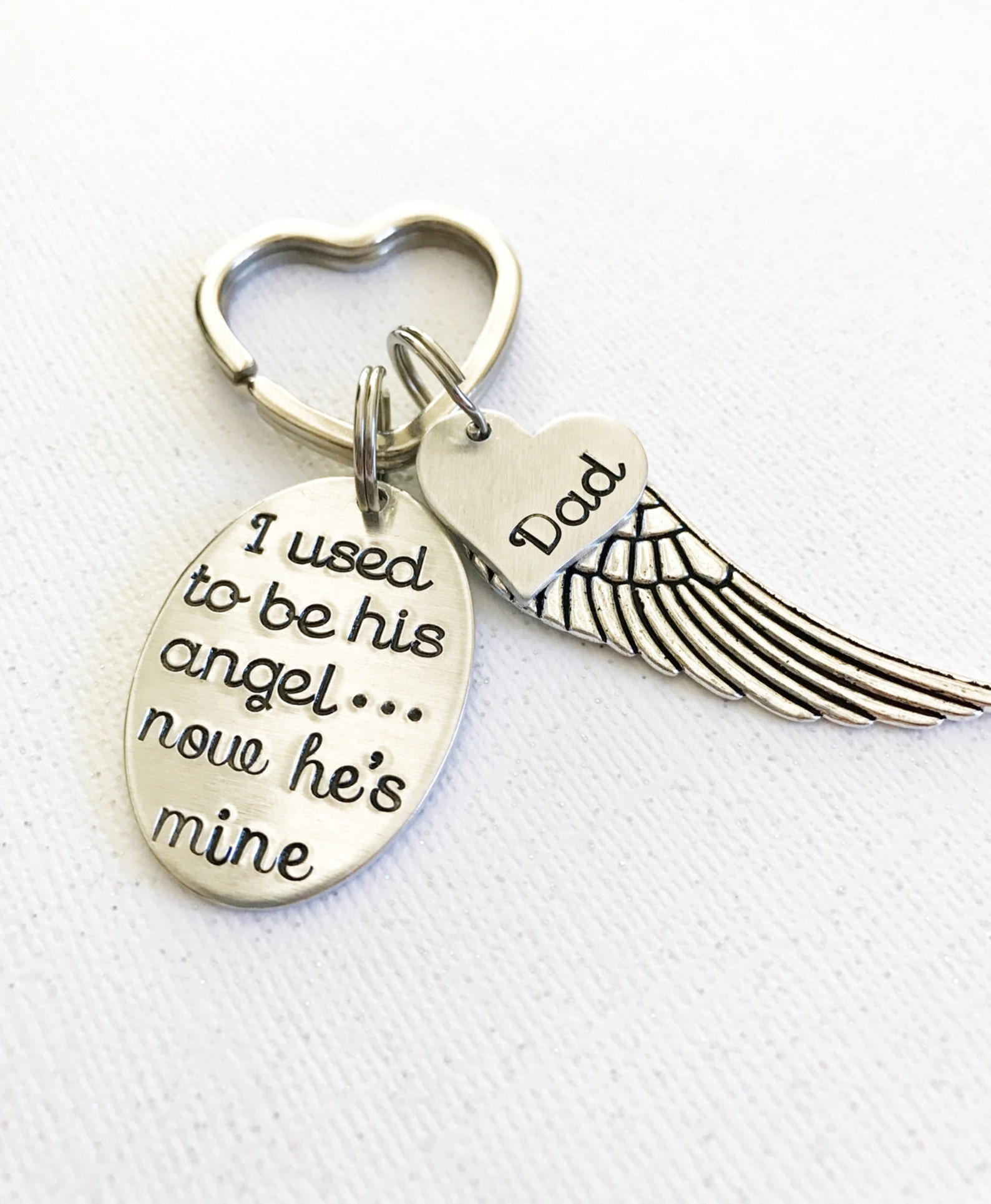 Memorial Keychain Loss of Loved One Hand Stamped Keychain Etsy