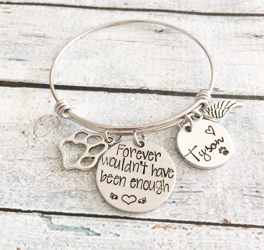 Pet Loss Hand Stamped Dog Bangle Pet Memorial Jewelry Dog - Etsy