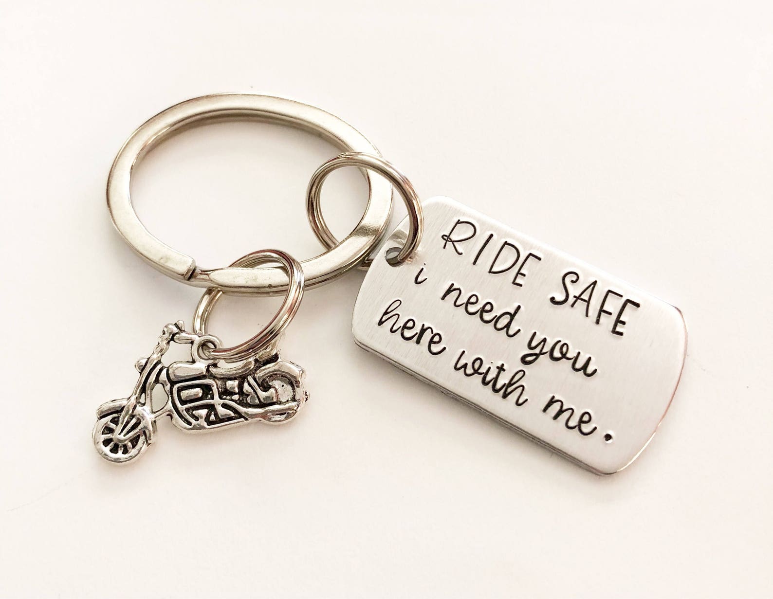 Motorcycle Keychain Ride Safe Gift for Biker Biker Etsy
