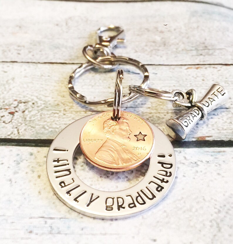 Graduation Gift Graduation Keychain Hand Stamped Etsy