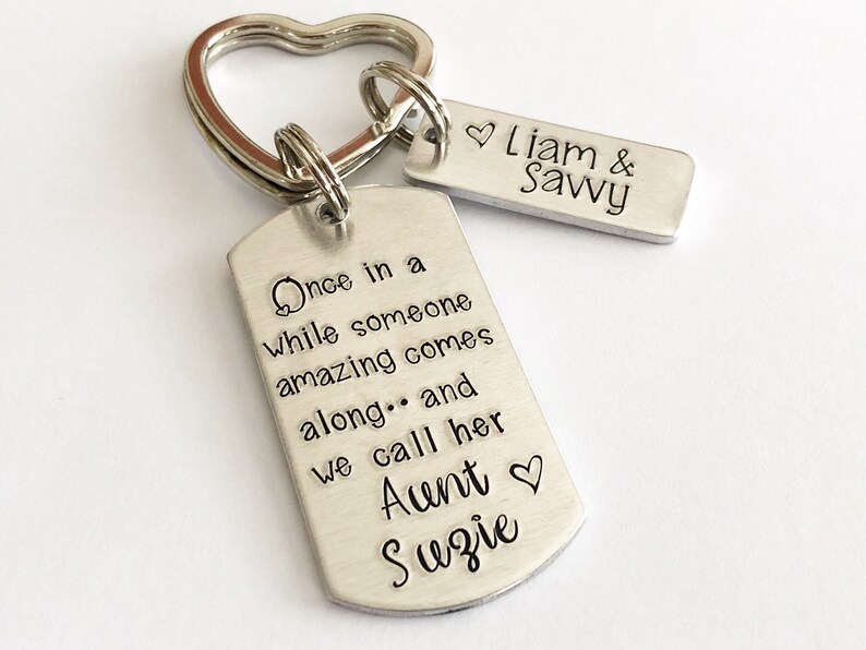 Personalized gift Aunt keychain Gift for Aunt Hand Etsy