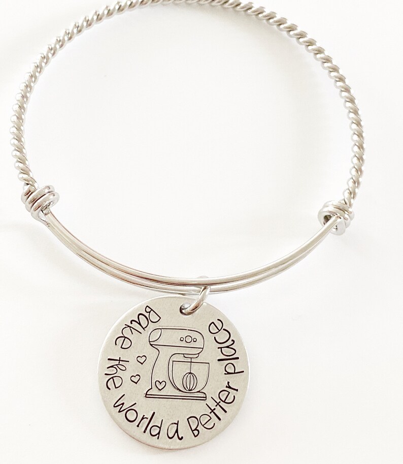 Bake the world a better place gift for baker baker jewelry Etsy
