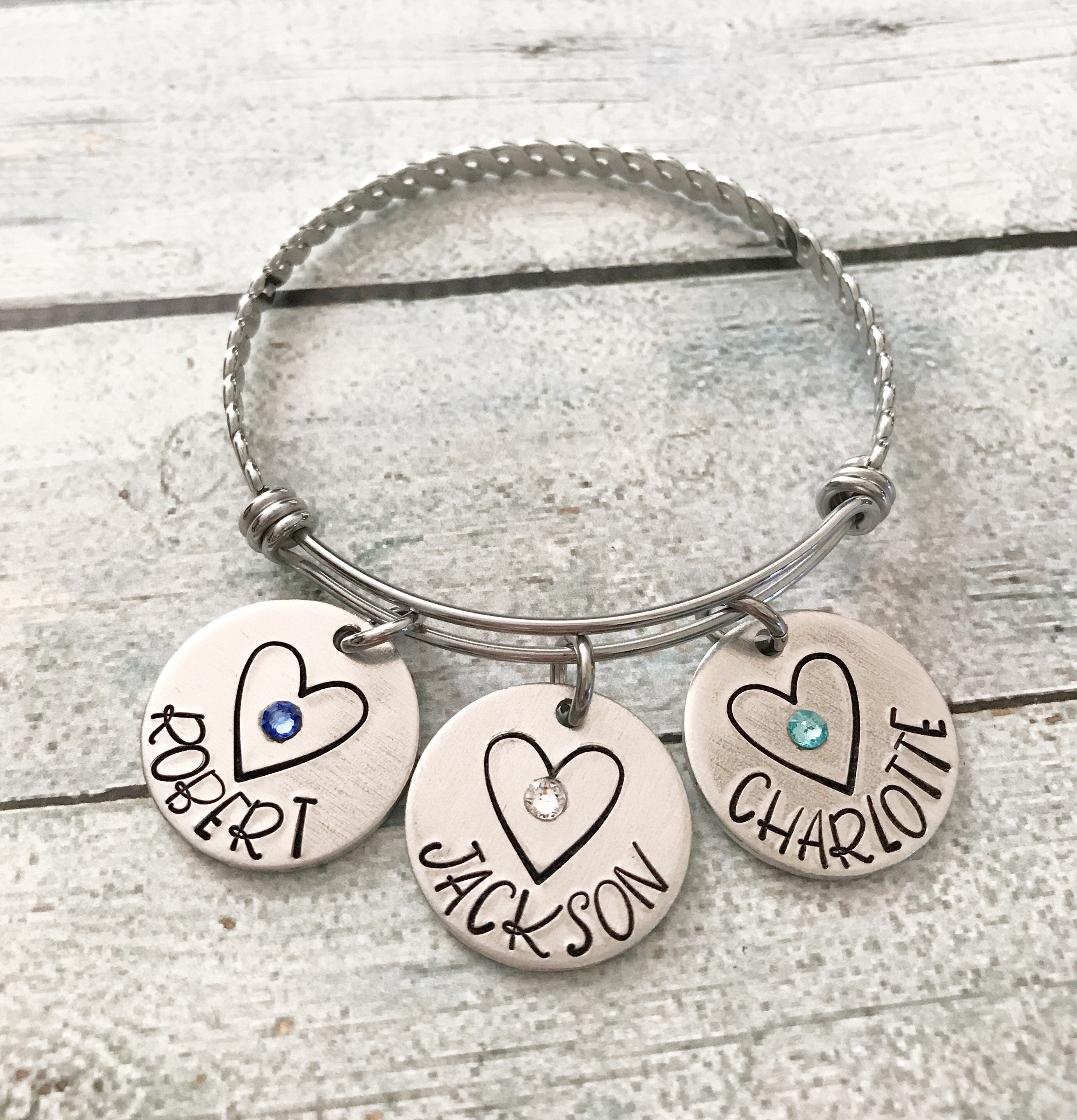 Bracelet Mother's bracelet Bracelet with kids names Etsy