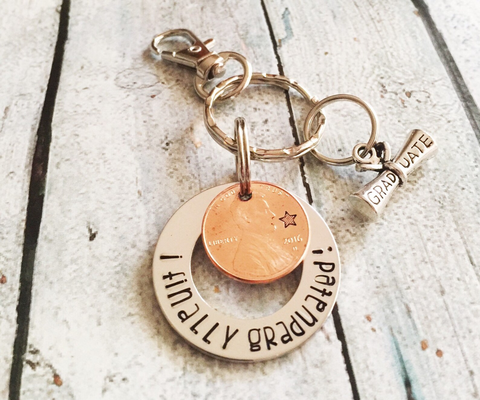 Graduation Gift Graduation Keychain Hand Stamped Etsy