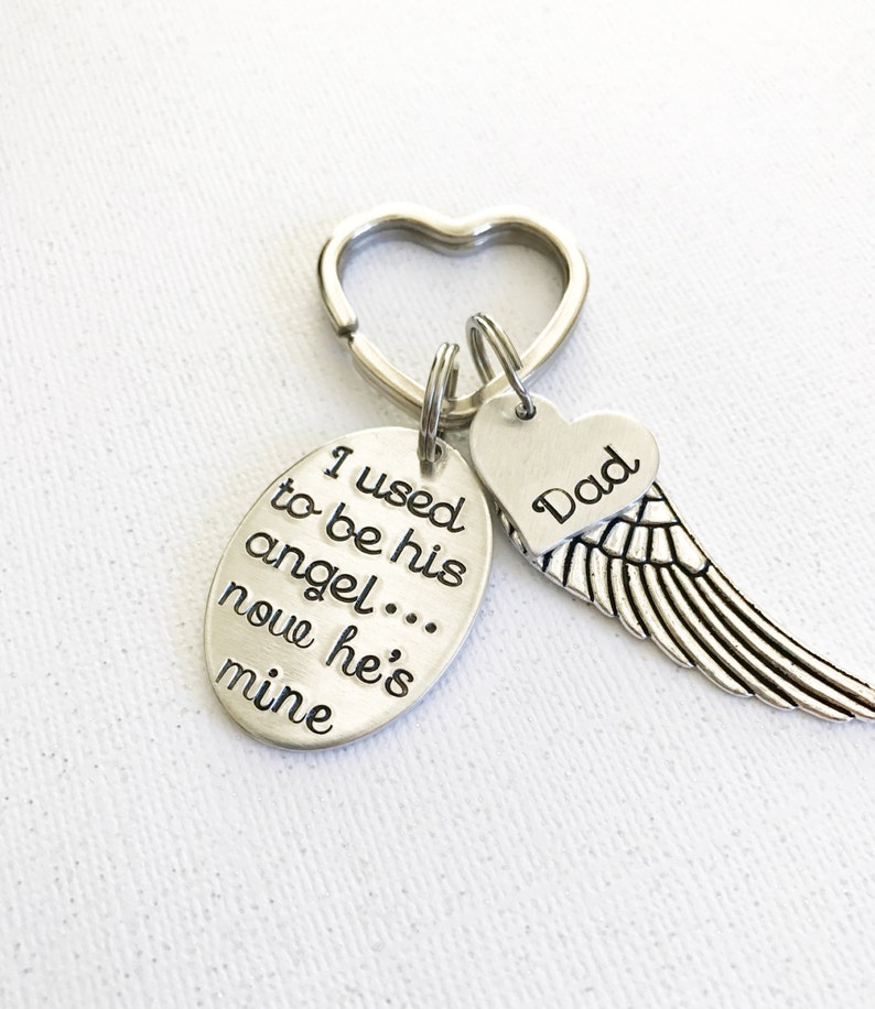 Memorial Keychain Loss of Loved One Hand Stamped Keychain Etsy