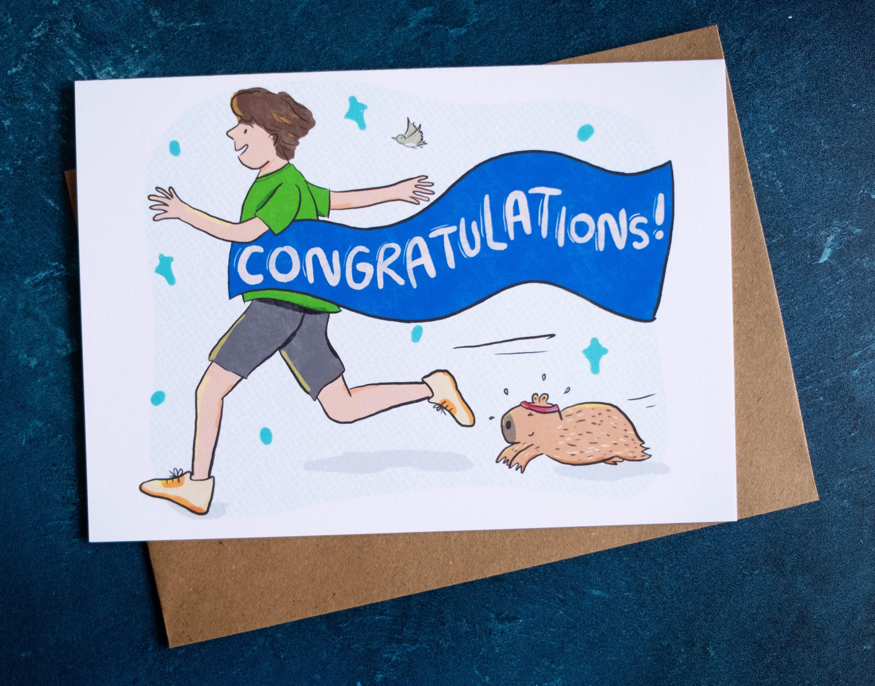 Congratulations Runner Greeting Cards | Girl & Boy Runners ...