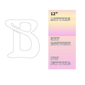 12” Large Letter ABC Pattern Printable PDF Digital Instant Download Art Nouveau Style