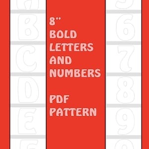 8” Letters Numbers Puff Art Deco PDF Pattern Download for Fabric Letter Pillow Cushion Banner