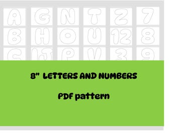 8” Letters Numbers Puff Style PDF Pattern Download Fabric Letter Pillow Cushion Banner
