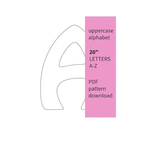 20” Large Letters Pattern PDF Printable Digital Instant Download Uppercase Alphabet