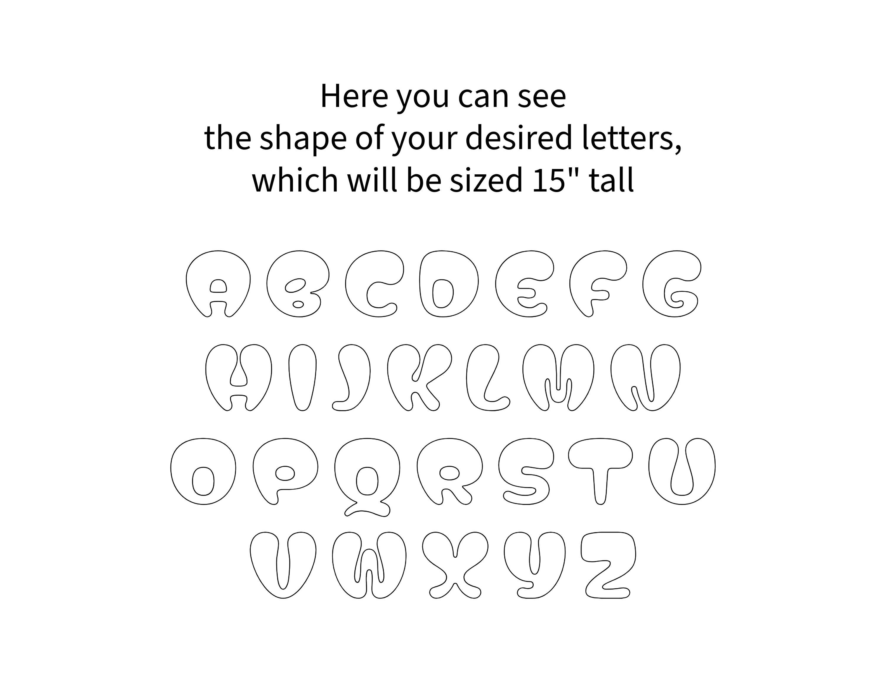 15” Large Letter PDF Pattern Instant Download Oversize Jumbo Decor ...