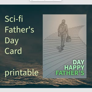 Tarjeta del Día del Padre de ciencia ficción Saludo de ciencia ficción para padre, abuelo, tío, amigo