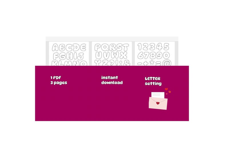 Maxx Letters/numbers 2” Printable Letters Numbers PDF Pattern Digital Download Puffy Style ...