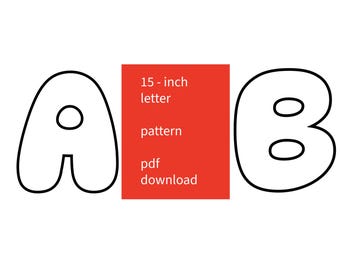 15” Stor bokstav A PDF-mönster Direktnedladdning Överdimensionerad Jumbo Dekor