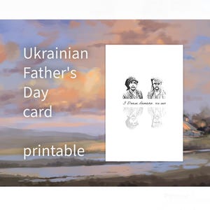 Tarjeta ucraniana para el Día del Padre: saludo instantáneo imprimible para papá y abuelo.