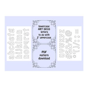 Descarga del patrón en PDF de letras minúsculas Art Déco para letras mayúsculas de 2"