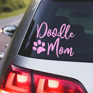 Labradoodle/Goldendoodle "Doodle Mom" with paw Vinyl Decal