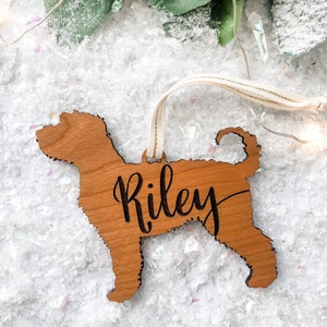 Goldendoodle Christmas Ornament - Labradoodle Christmas Ornament - Custom Personalized Wood Doodle - Doodle Ornament with engraved name