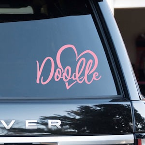 Labradoodle/Goldendoodle &quot;Doodle&quot; Heart Vinyl Decal